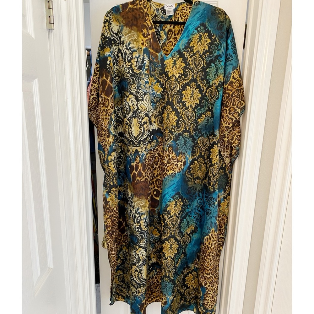 SANTE CLASSICS Blue and Leopard Kaftan